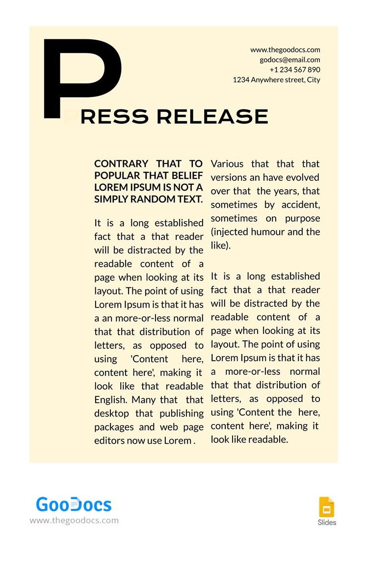 5 Free Press Release Templates How To Write A Press Release