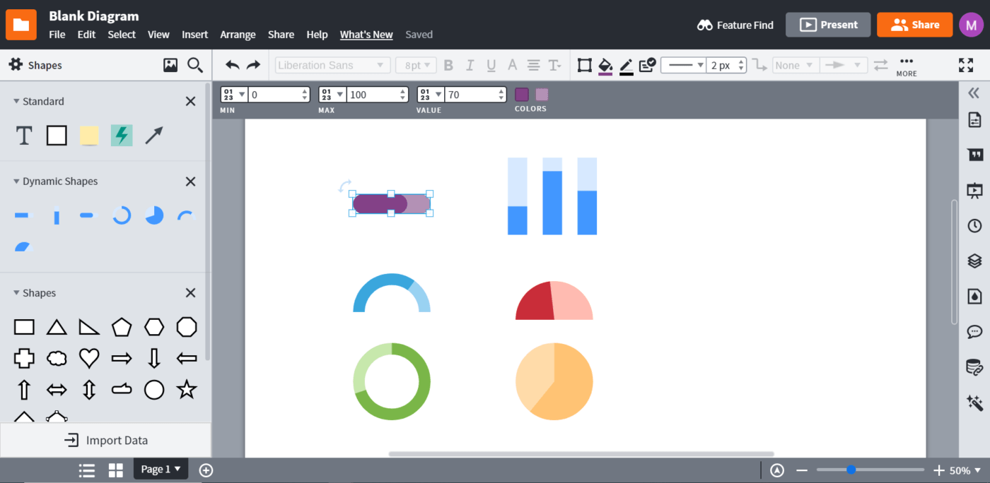 Database design tools: screenshot of Lucidchart's editor view