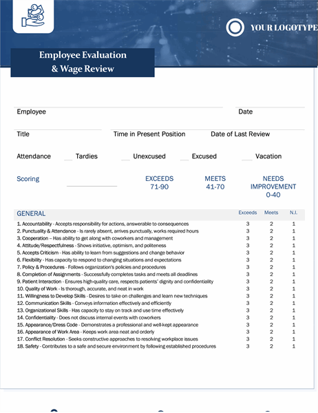 Microsoft Employee Evaluation Review Template