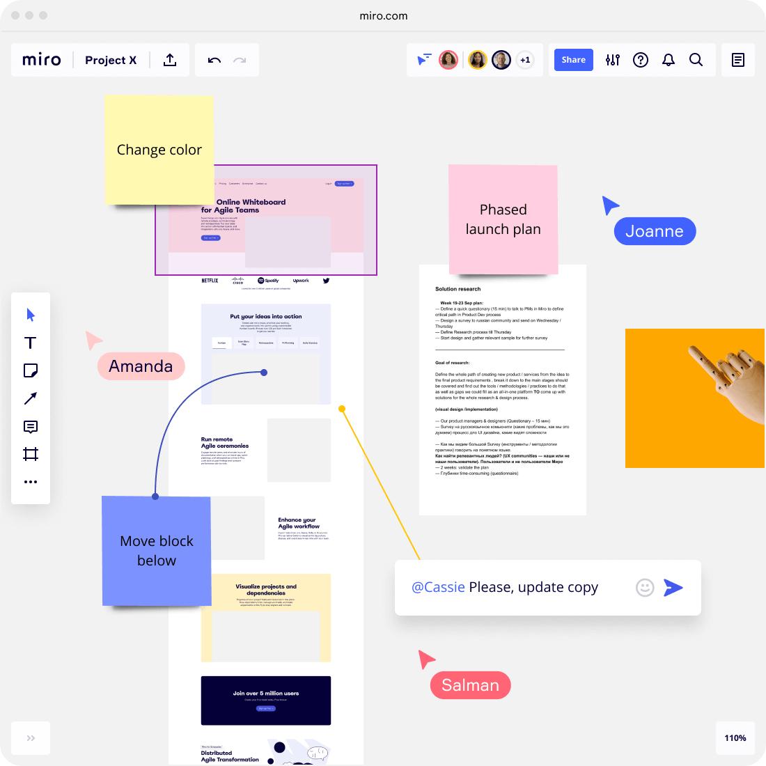 A Sample Whiteboard and Games in Miro 