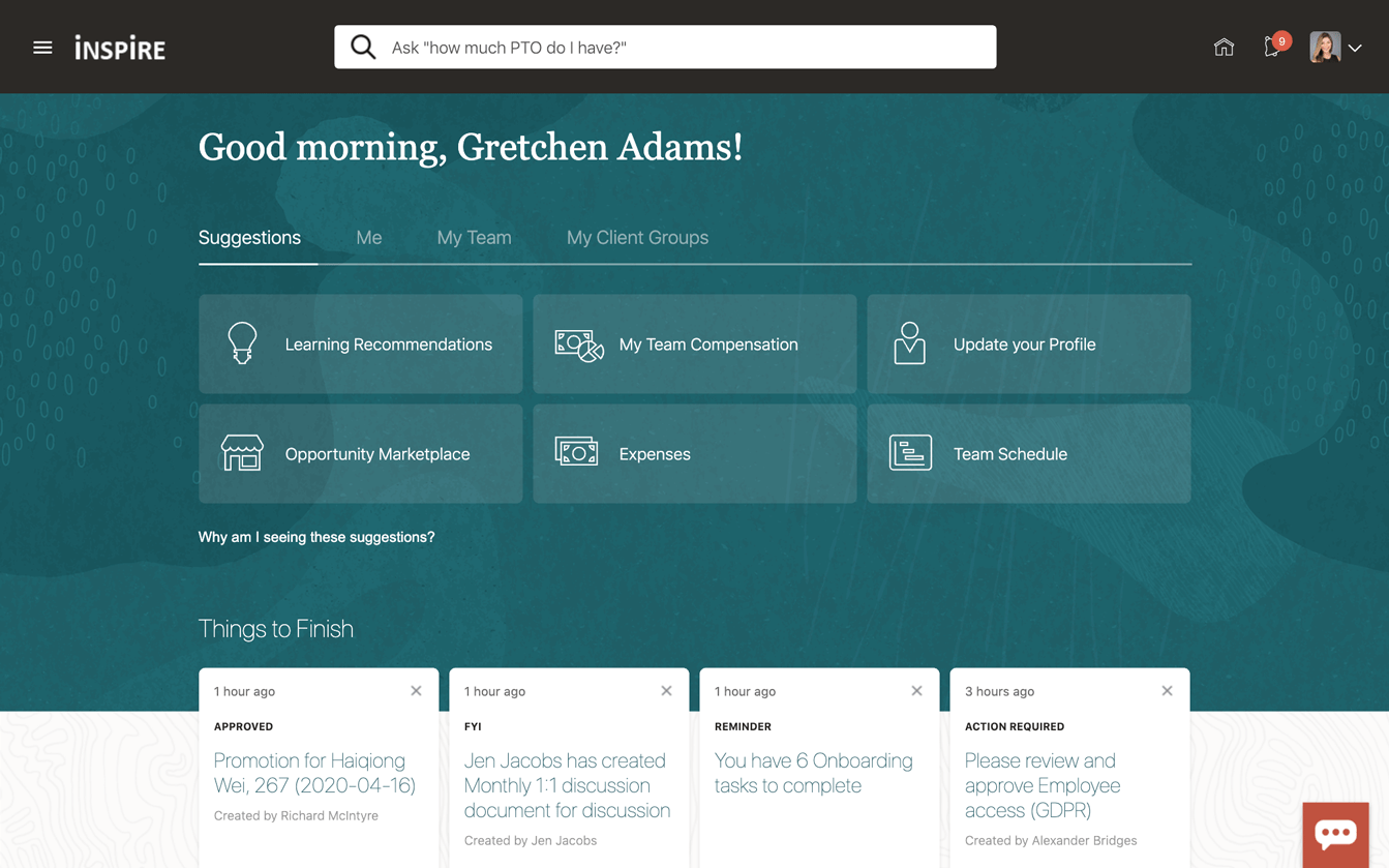 Oracle Global HR Dashboard Example