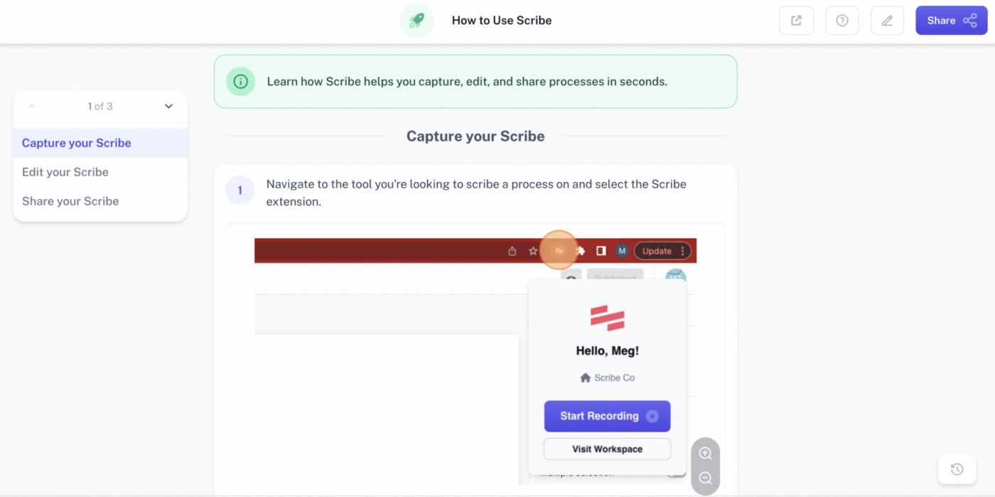 Scribe process improvement tool