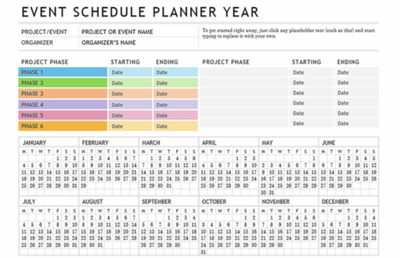 Google Event Planner Template