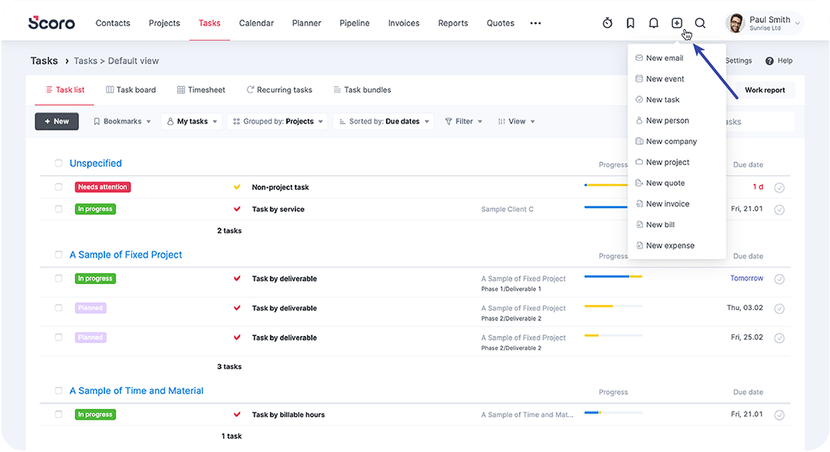 Scoro work management