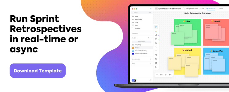 ClickUp Sprint Retrospective Template CTA