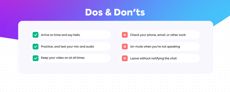 Virtual meeting dos and don'ts