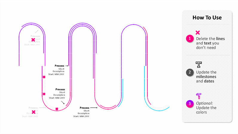 Microsoft PowerPoint Process Roadmap Timeline Template