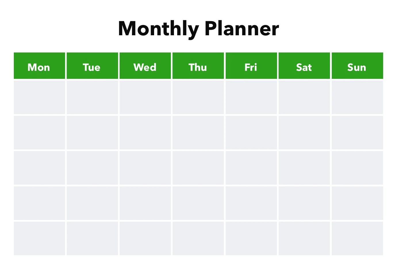 QuickBooks Monthly Excel Planner Template