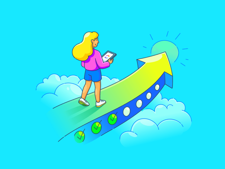 A woman checking off her to do list