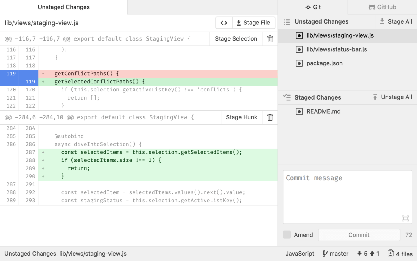 Przykład Atom GitHub