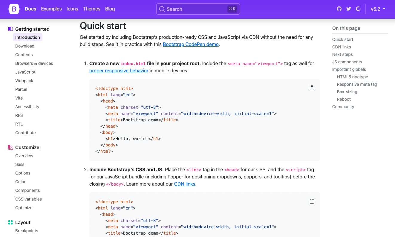 Bootstrap Dev Tools Example