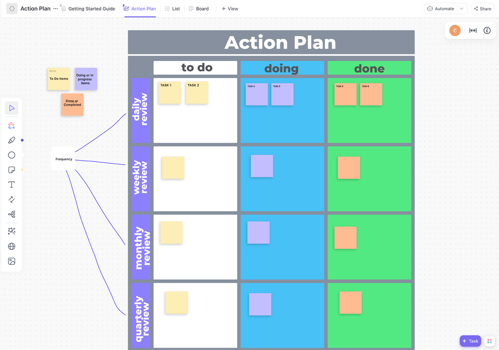 Productivity Templates: ClickUp Action Plan Template