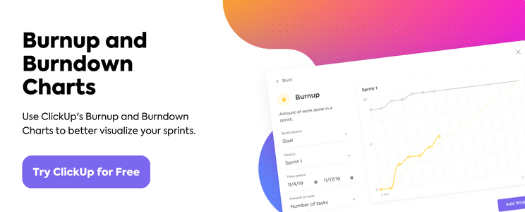 ClickUp Burnup and Burndown Charts CTA