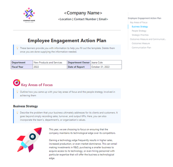 ClickUp Employee Engagement Action Plan Template