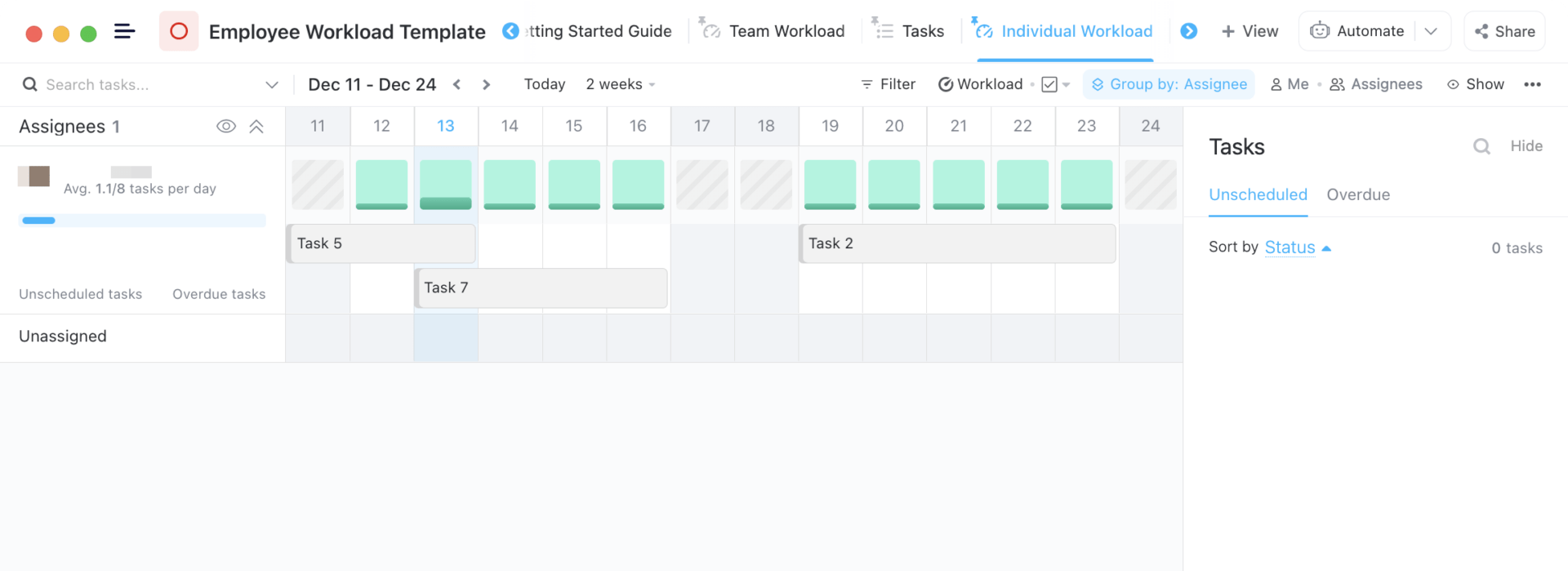 ClickUp Employee Workload Template