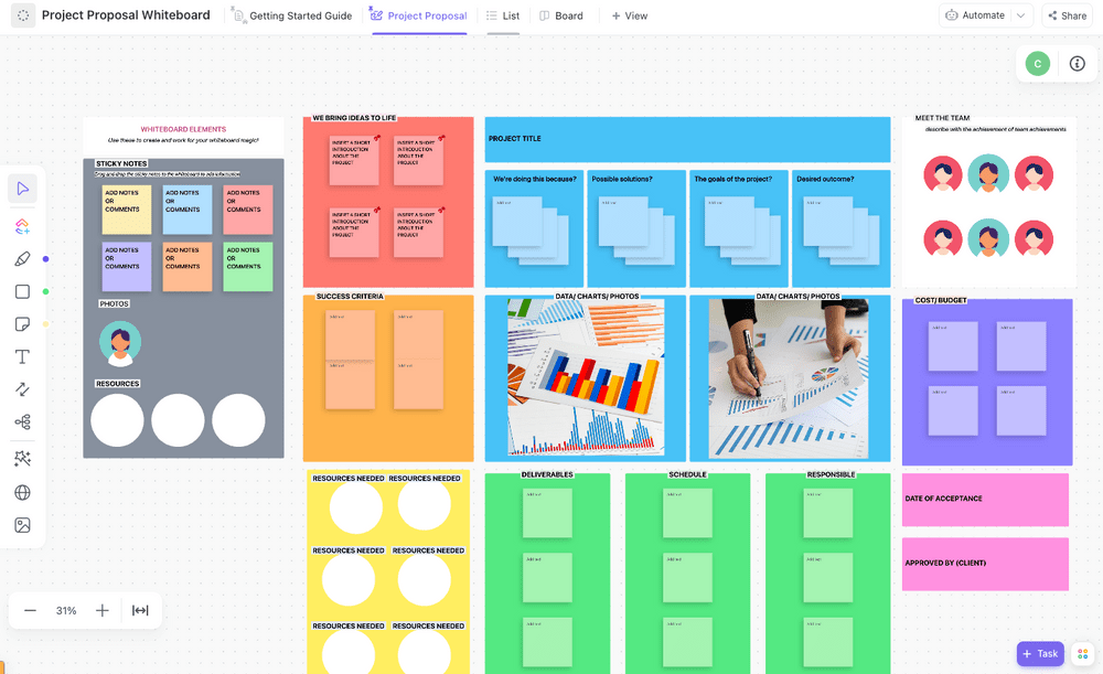 Template Papan Tulis Proposal Proyek ClickUp