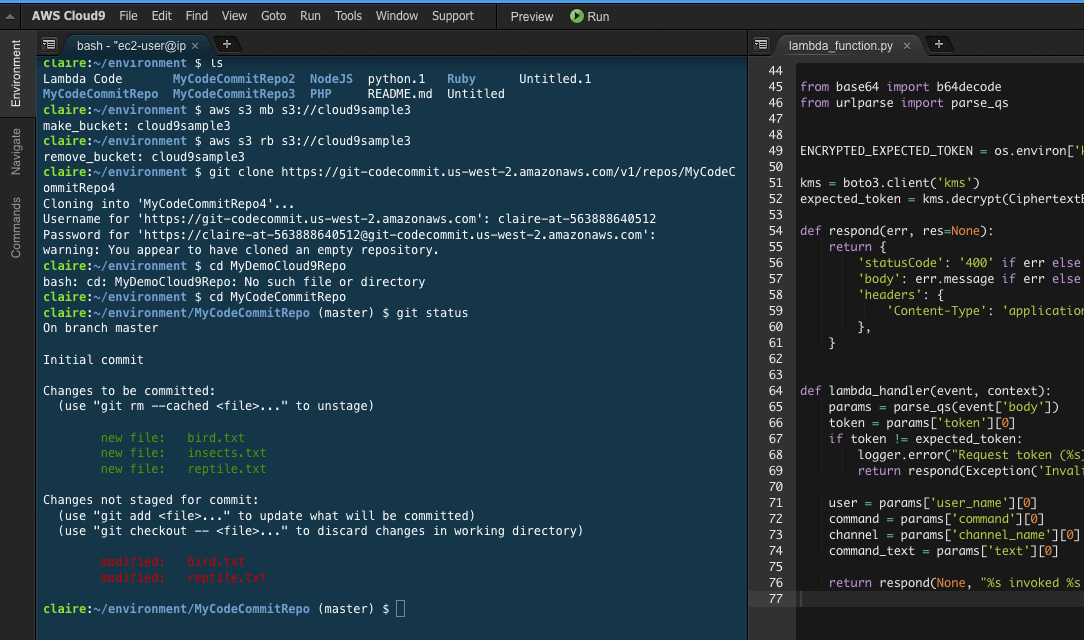 Contoh Platform Terminal IDE Cloud 9