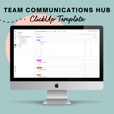 Hey Jessica Team Communication Hub ClickUp Template