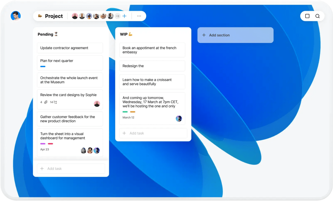 any.do kanban board to manage tasks