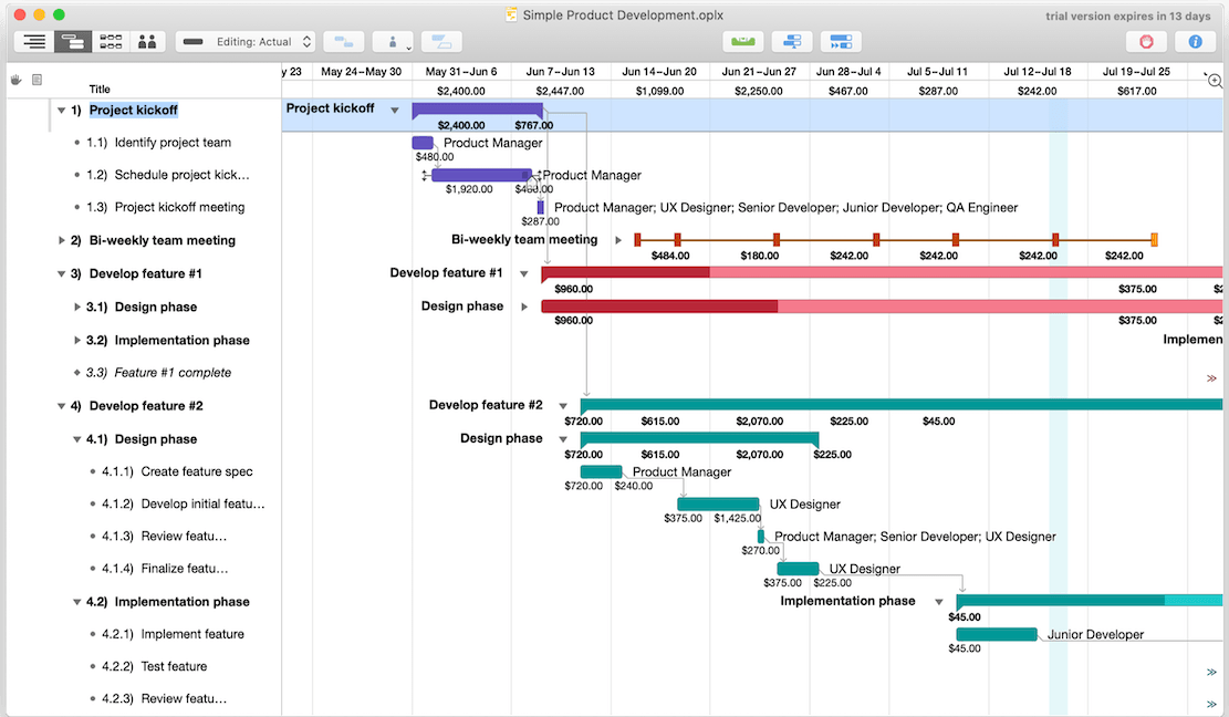 App zur Aufgabenverwaltung für Mac: OmniPlan