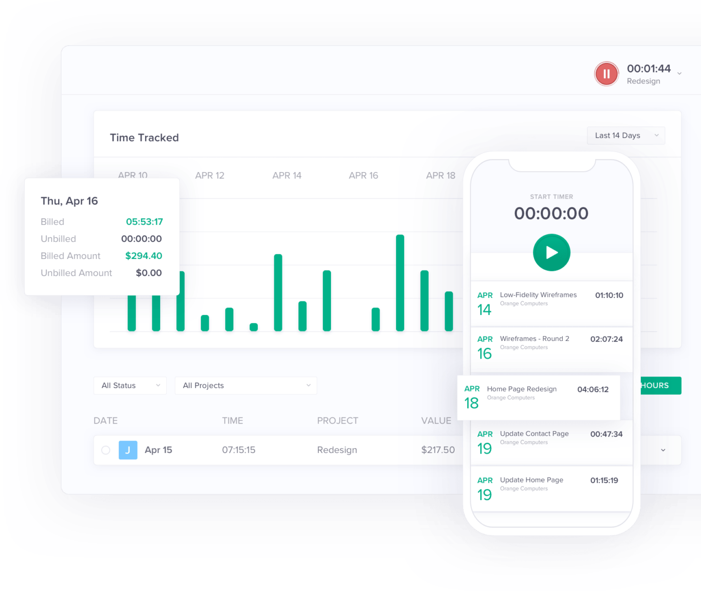 Bonsai time tracking features