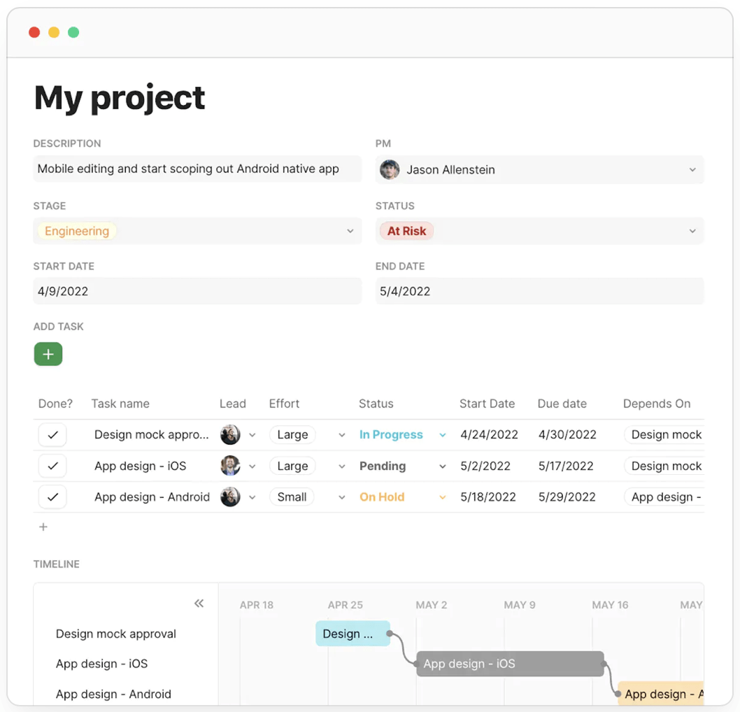 Coda-pakket met Jira