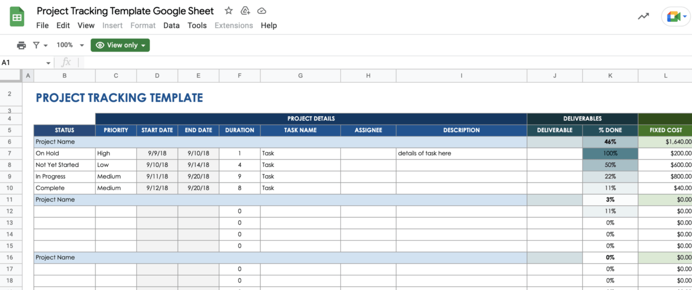 Google Sheets Maandelijks Tijdschema