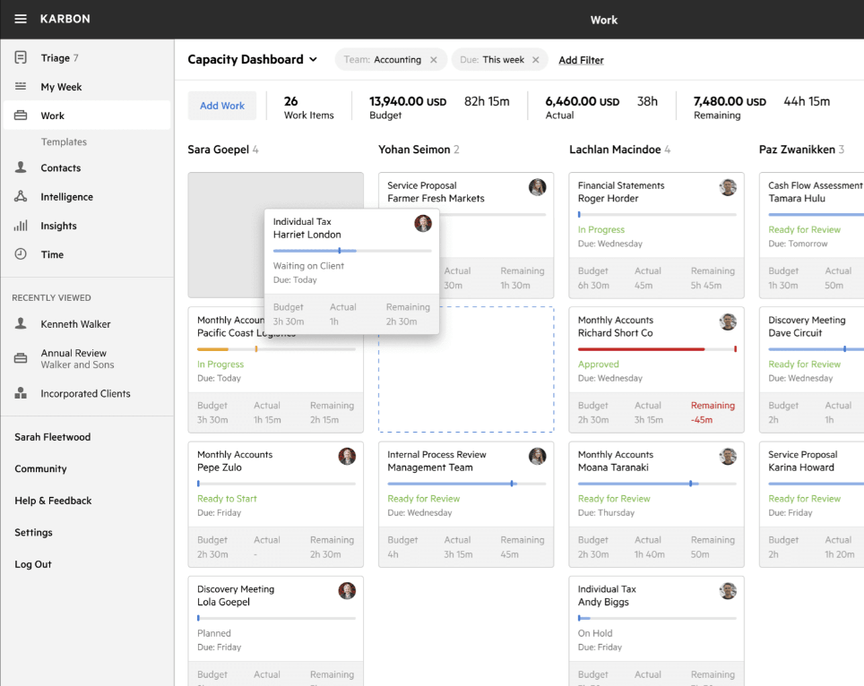 Karbon accounting practice management software