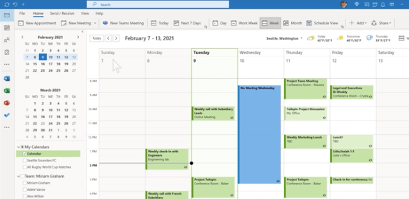 Outlook calendar app 