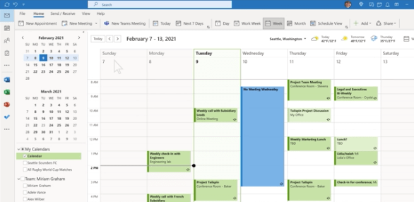 Microsoft Outlookカレンダー