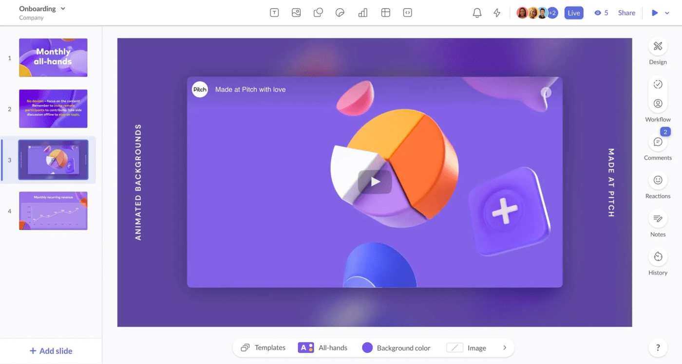 Create beautiful presentations in minutes with Pitch