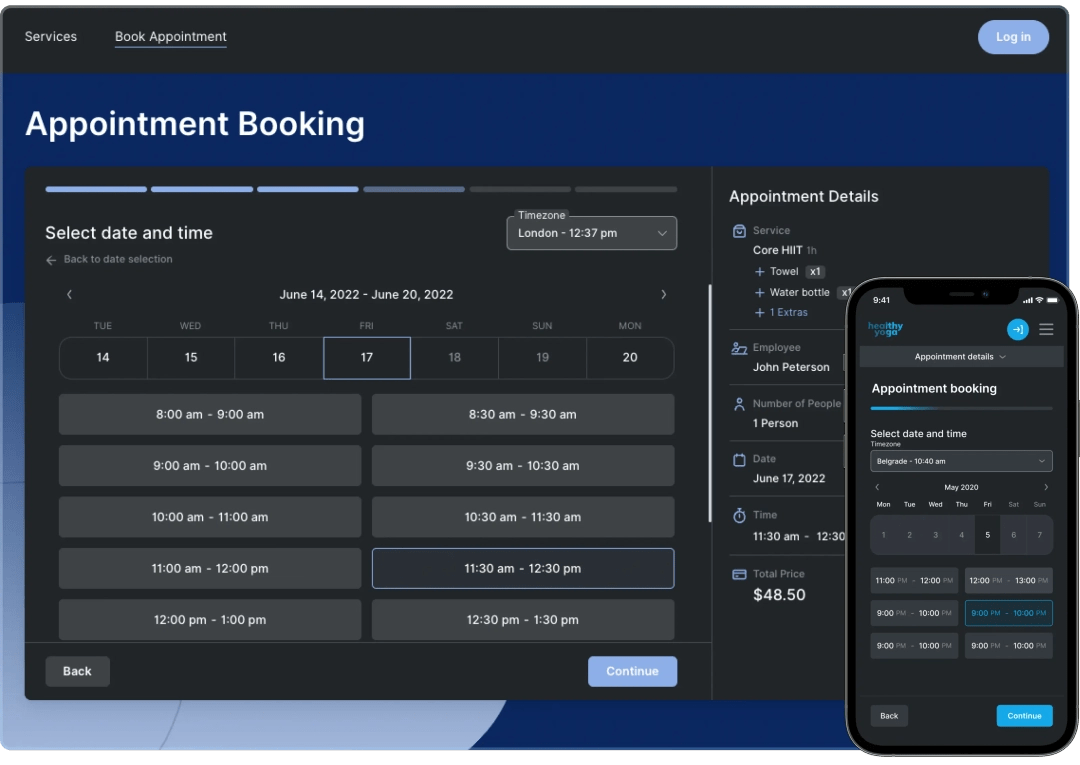 Accept online bookings and payments, manage teams and customers, and more with Trafft