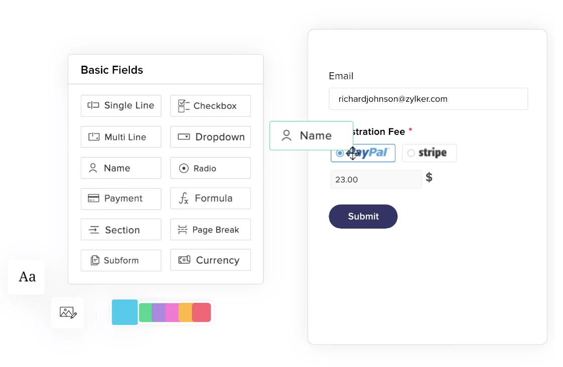 Strumenti software per la voce moduli di Zoho