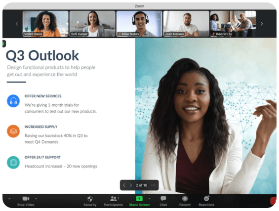 Zoom meetings collaboration tool