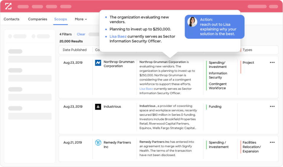 Managing prospective and current clients in ZoomInfo SalesOS 