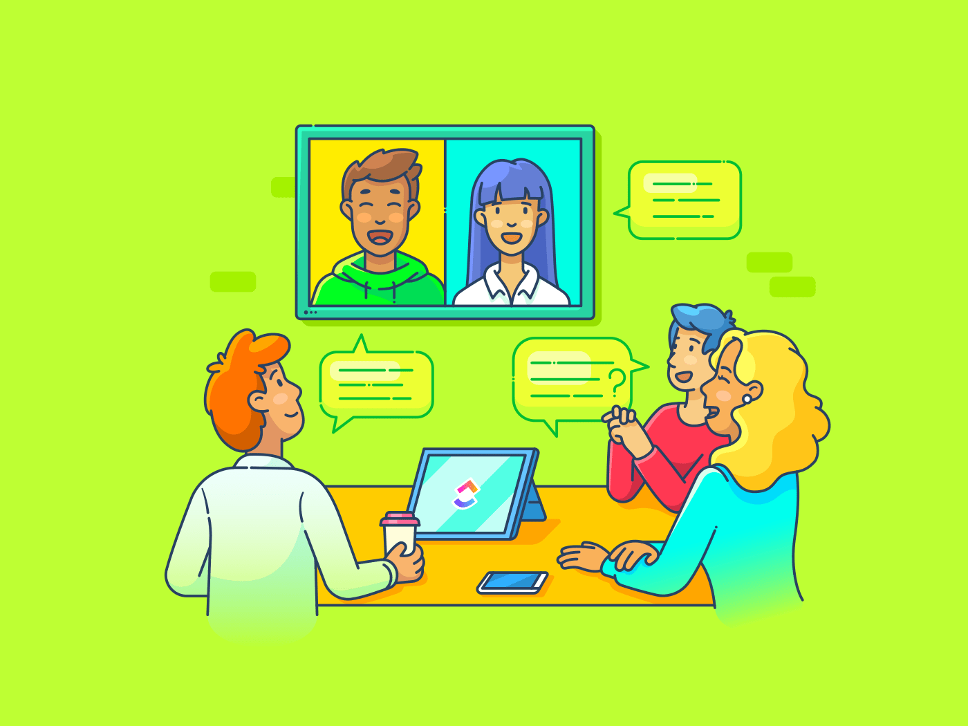 A team meeting with remote employees