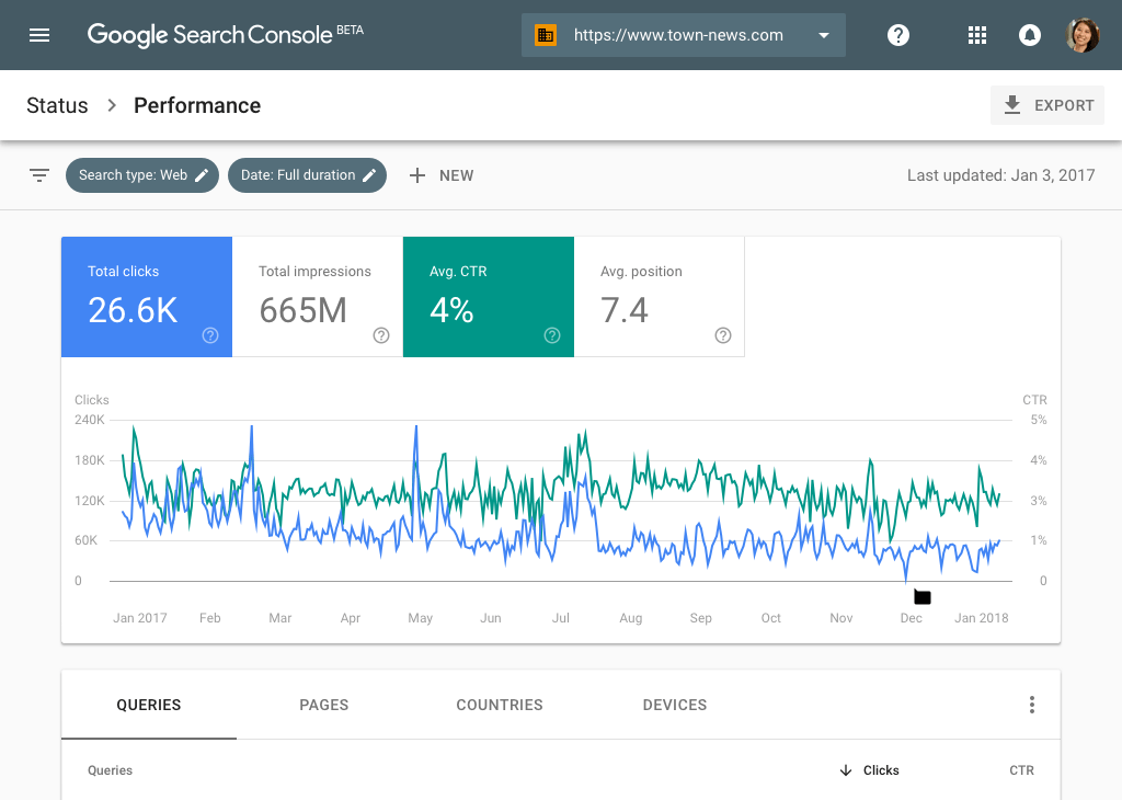 Google Search Console を使用してウェブサイトのパフォーマンス、トラフィックを分析し、オンラインプレゼンスを維持します