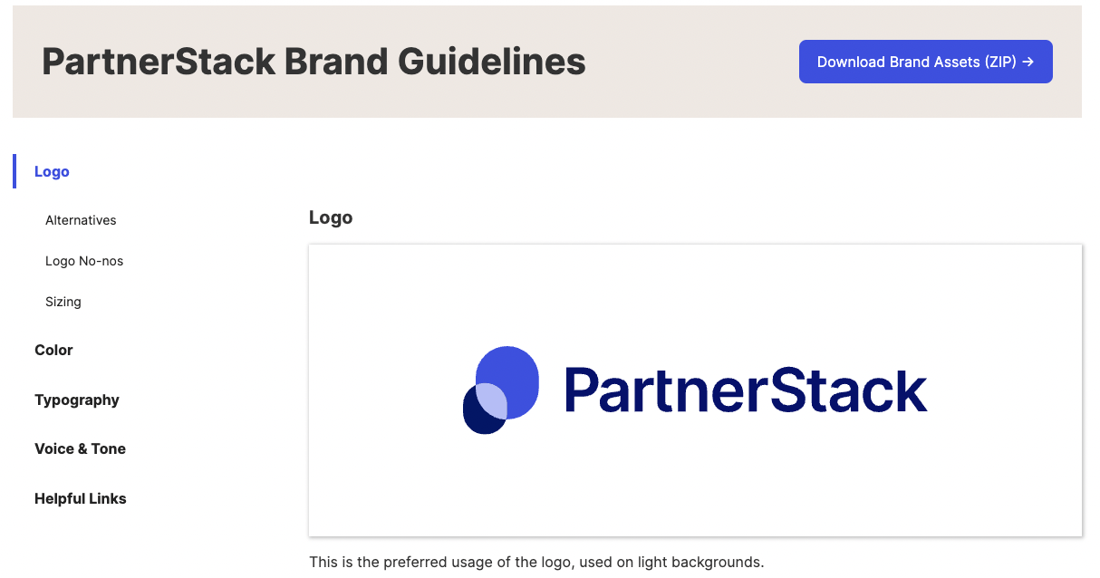 PartnerStack Brand Guidelines Example
