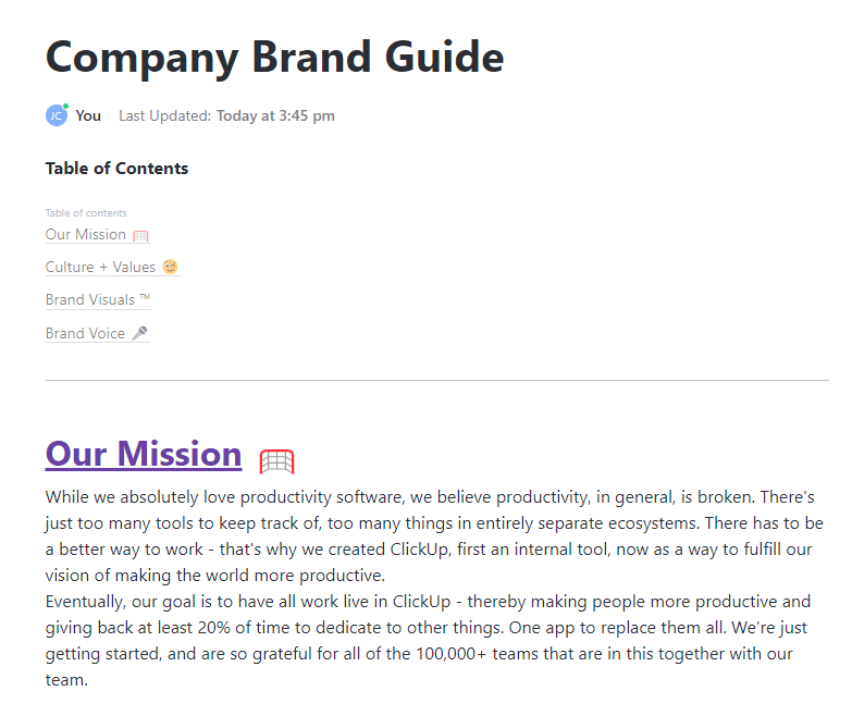 Brand Guide Doc Sjabloon