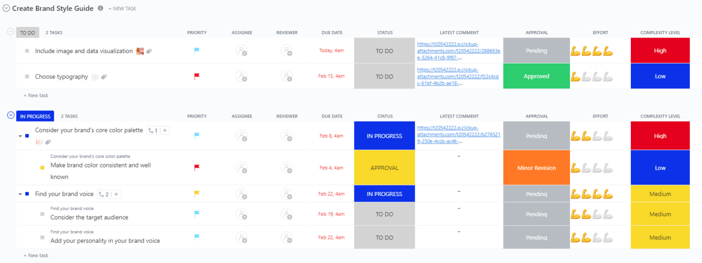 ClickUp Buat Template Panduan Gaya