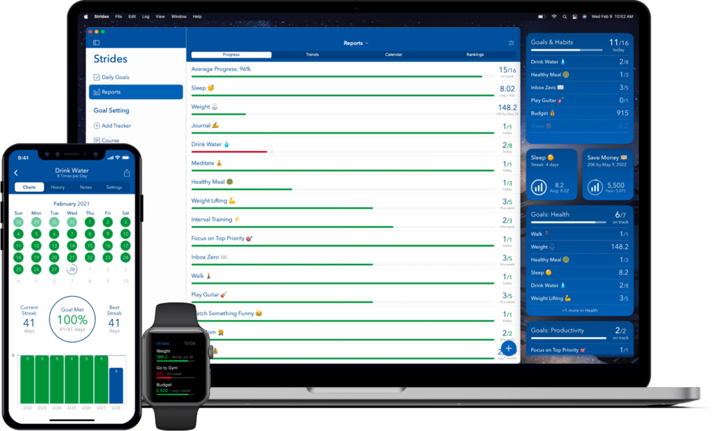 Track goals and form better work habits with Strides