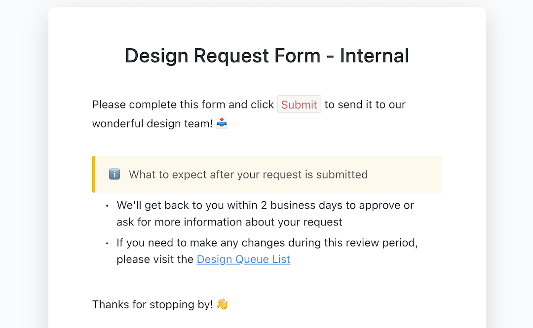 valutare progetti importanti utilizzando un modulo di invio ClickUp