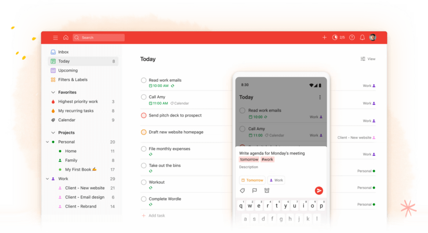 Manage your tasks and to-do lists with Todoist