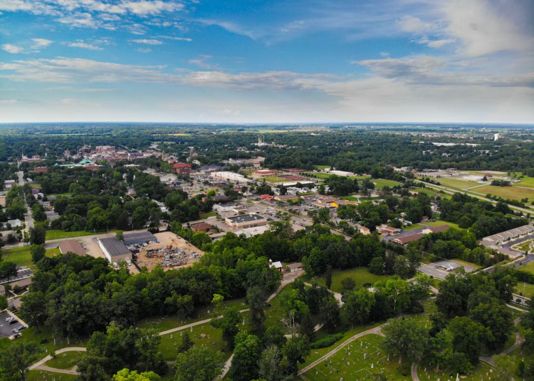 Vista aérea de Delaware en verano