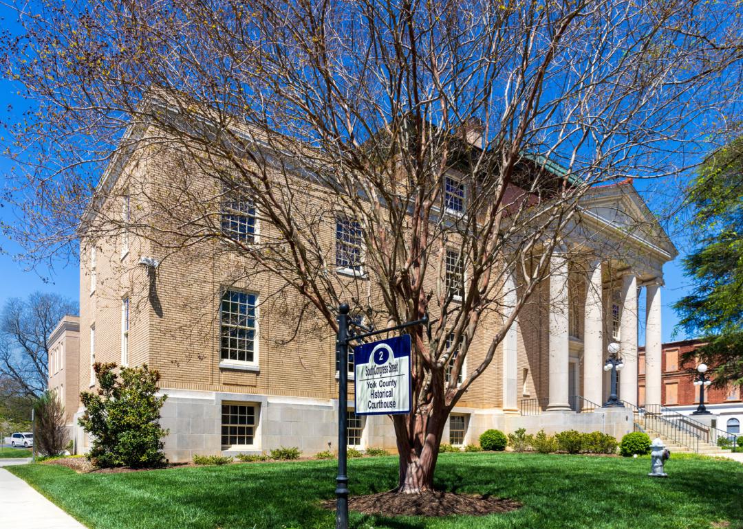 York County Courthouse in spring