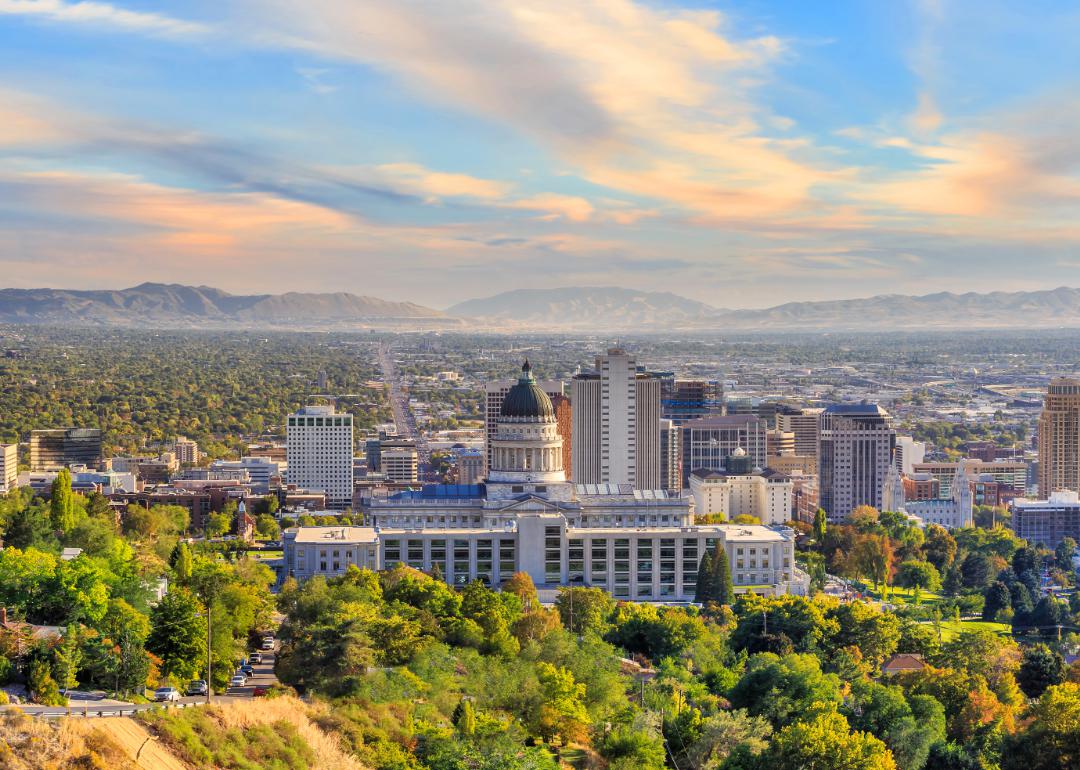 Ansicht von Salt Lake City aus der Luft