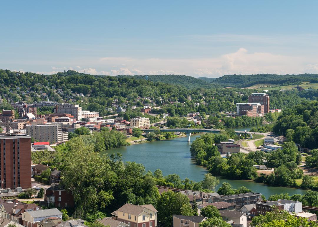 Aerial view of Morgantown