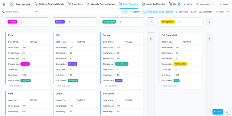 10 Free Inventory Templates for Excel, Sheets, and ClickUp Lists