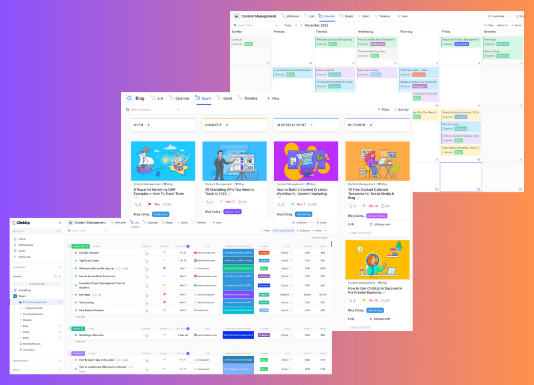 Content Management Template by ClickUp