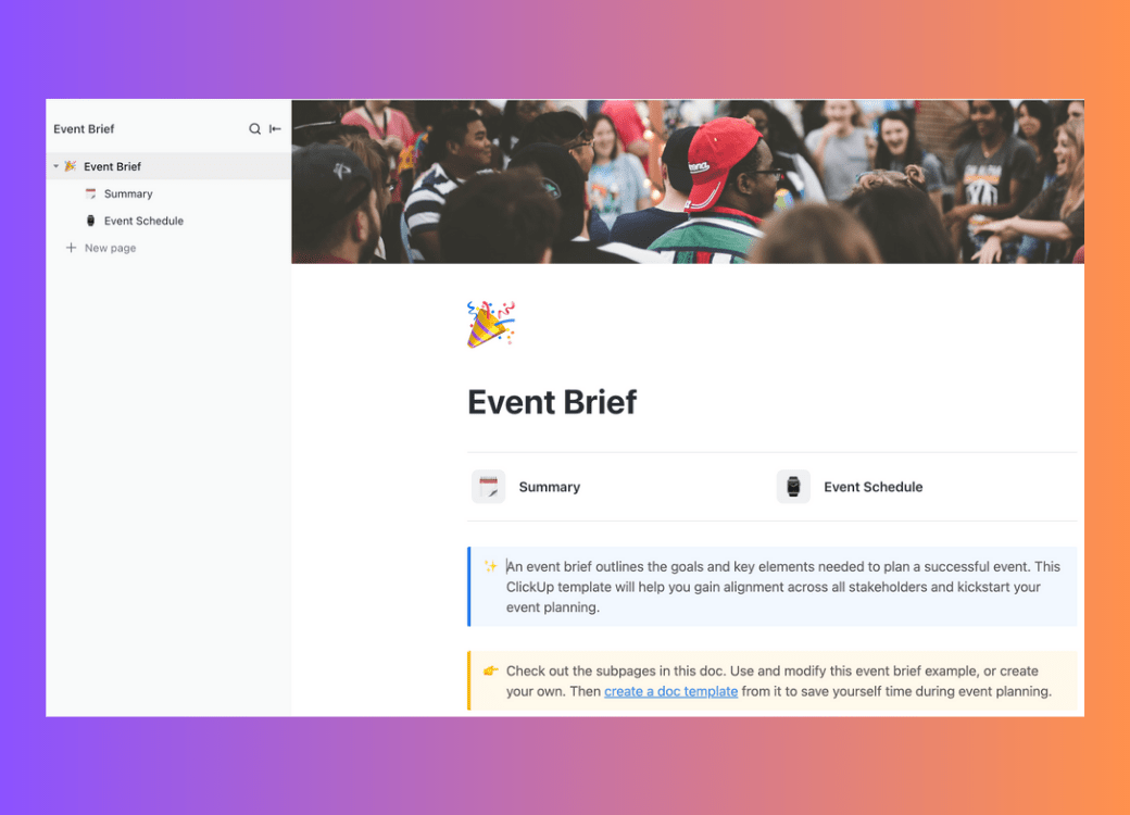 Event Brief Template by ClickUp